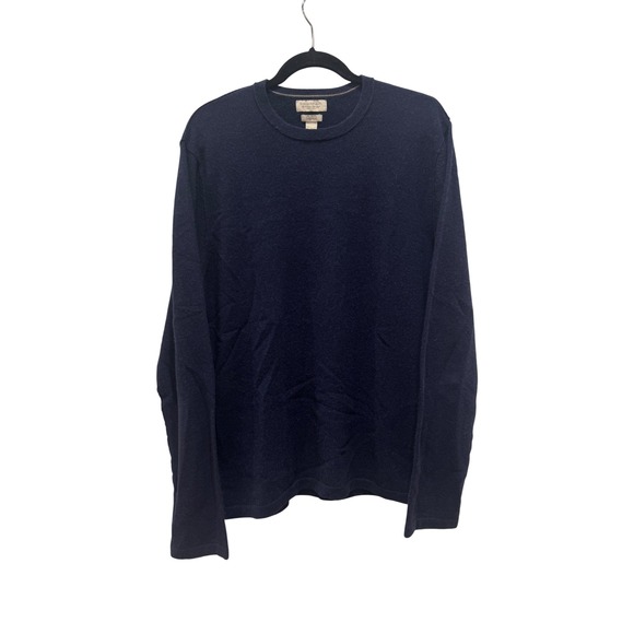 Banana Republic 100% Cashmere knit Sweater Mens XL Blue Long Sleeve Crew Neck - Picture 1 of 8